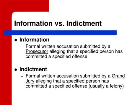 What Is Under Indictment Or Information